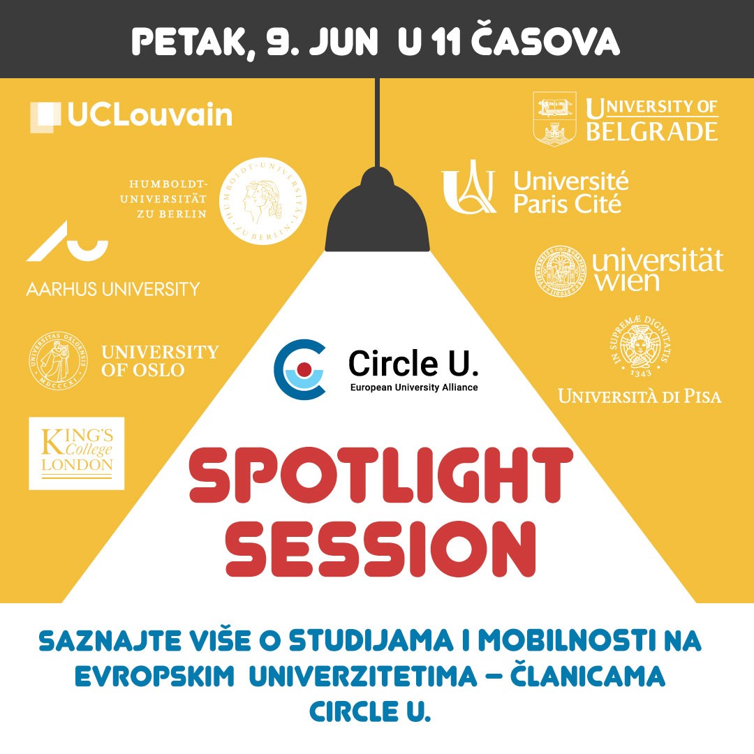 Read more about the article Spotlight session – onlajn skup o prilikama za mobilnost studenata u okviru evropske univerzitetske alijanse Circle U.